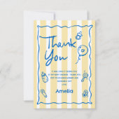 Hand Drawn Blue Yellow Ciao Baby Thank You Card Dankeskarte (Vorderseite)