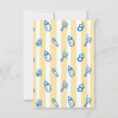 Hand Drawn Blue Yellow Ciao Baby Thank You Card Dankeskarte (Rückseite)