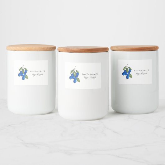 Hand Drawn Blueberries Lebensmitteletikett (Flaschen)