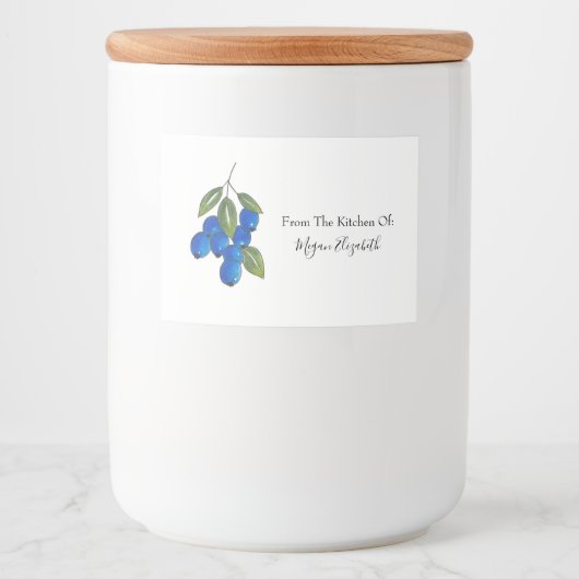 Hand Drawn Blueberries Lebensmitteletikett (Vorderseite)