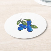 Hand Drawn Blueberries Runder Pappuntersetzer (Angewinkelt)