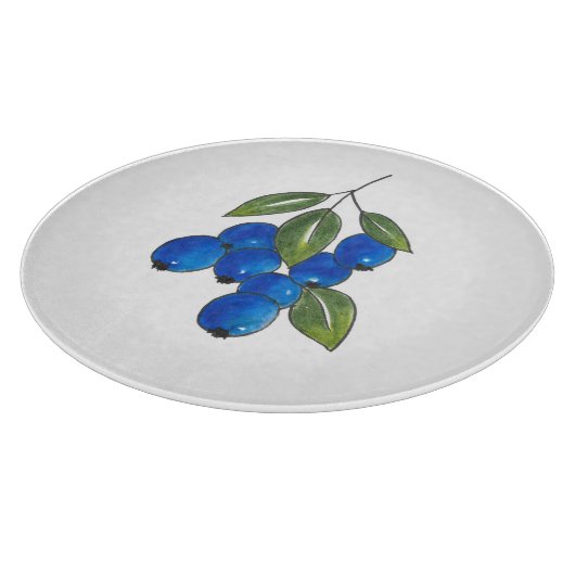 Hand Drawn Blueberries Schneidebrett (Ecke)