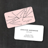 Hand-Drawn Bobby Pins Pink & Black Hair Stylist Visitenkarte