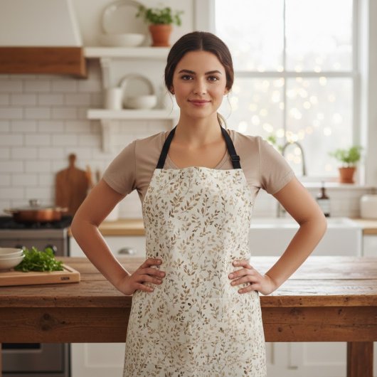 Hand Drawn Boho Leaf Pattern Schürze