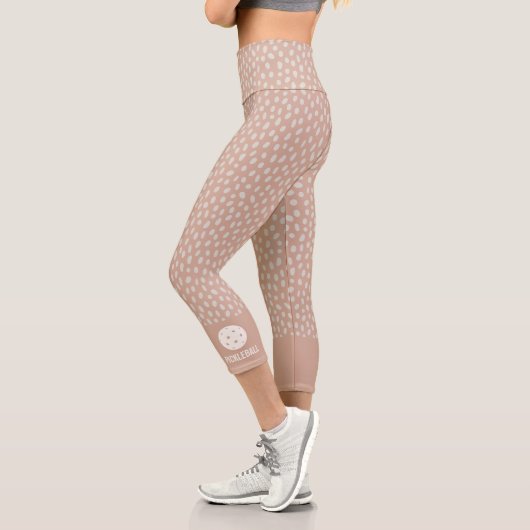 Hand Drawn Boho Polka Dots Custom Pickleball Capri Leggings (Links)