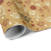 Hand-drawn Boho Wildflower and Berry Print Geschenkpapier (Rolleneckpunkt)