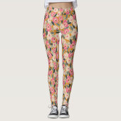 Hand-Drawn Bold Inky Floral Pattern- Sunlit Meadow Leggings (Vorderseite)