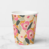 Hand-Drawn Bold Inky Floral Pattern- Sunlit Meadow Pappbecher (Rückseite)