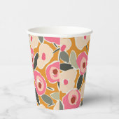 Hand-Drawn Bold Inky Floral Pattern- Sunlit Meadow Pappbecher (Rechts)