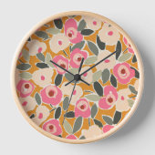 Hand-Drawn Bold Inky Floral Pattern- Sunlit Meadow Uhr (Vorderseite)
