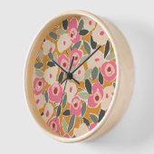Hand-Drawn Bold Inky Floral Pattern- Sunlit Meadow Uhr (Winkel)