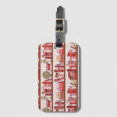 Hand Drawn Book Lover Pattern Luggage Tag Gepäckanhänger (Vorderseite Vertikal)