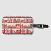 Hand Drawn Book Lover Pattern Luggage Tag Gepäckanhänger (Vorderseite (Horizontal))
