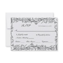 Hand Drawn Botanical Blue Gray Wedding