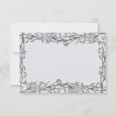 Hand Drawn Botanical Blue Gray Wedding RSVP Karte (Rückseite)