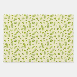 Hand-Drawn Botanical Nature Seamless Pattern  Geschenkpapier Set