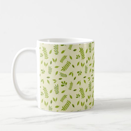 Hand-Drawn Botanical Nature Seamless Pattern  Kaffeetasse (Links)
