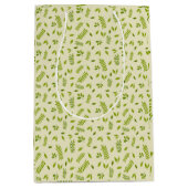 Hand-Drawn Botanical Nature Seamless Pattern Mittlere Geschenktüte (Vorderseite)