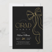 Hand Drawn Bow Graduation Invitation Einladung (Vorderseite)