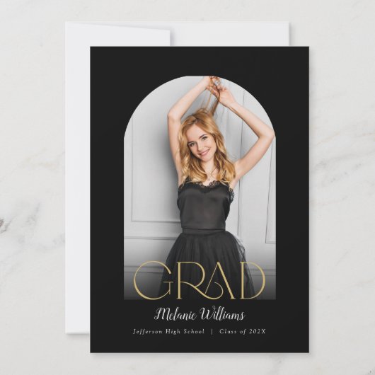 Hand Drawn Bow Graduation Invitation Einladung (Rückseite)