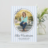 Hand Drawn Bow Photo Graduation Party Invitation Einladung (Stehend Vorderseite)