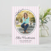 Hand Drawn Bow Photo Graduation Party Invitation Einladung (Stehend Vorderseite)