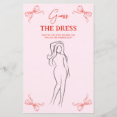 Hand Drawn Bow Red & Pink Guess the Dress Game (Vorderseite)