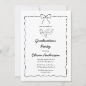Hand Drawn Bow Sie machte es Foto Graduation Party Einladung (Vorderseite)