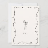 Hand Drawn Bow Squiggle Scribble Wedding Einladung (Rückseite)