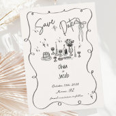 Hand Drawn Bow Squiggle Scribble Wedding Einladung