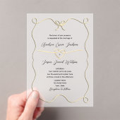 Hand Drawn Bow Transparente Hochzeit Acryleinladungen (Insitu (Handheld))