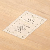 Hand Drawn Bow Transparente Hochzeit Acryleinladungen (Ablage )