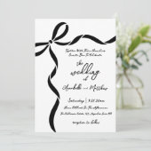 Hand Drawn Bow Whimsical Wedding Einladung (Stehend Vorderseite)