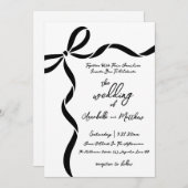 Hand Drawn Bow Whimsical Wedding Einladung (Vorne/Hinten)
