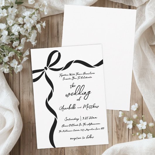 Hand Drawn Bow Whimsical Wedding Einladung