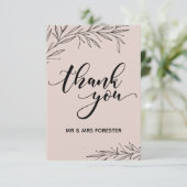 Hand Drawn Branch Flat Vielen Dank Dankeskarte (Stehend Vorderseite)