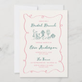 Hand Drawn Bridal Brunch Einladung (Vorderseite)