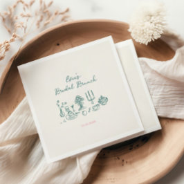 Hand Drawn Bridal Brunch Serviette