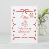 Hand Drawn Bridesmaid bridal Proposal Cards Einladung (Stehend Vorderseite)