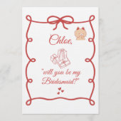 Hand Drawn Bridesmaid bridal Proposal Cards Einladung (Vorderseite)