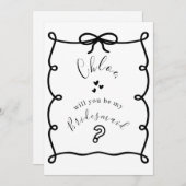 Hand Drawn Bridesmaid Proposal Cards Feiertagskarte (Vorne/Hinten)