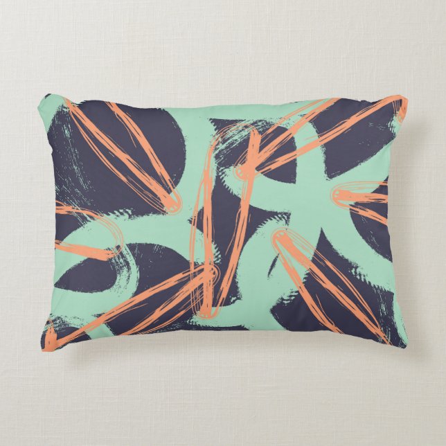 Hand drawn brush hipster pattern in. Stylish geome Dekokissen (Vorderseite)