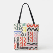 Hand drawn brush pattern, zigzags, lines and curve tasche (Rückseite)