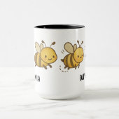 Hand Drawn Bumble Bees Custom Cute Tasse (Zentrum)
