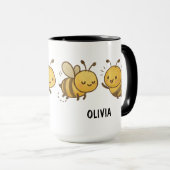 Hand Drawn Bumble Bees Custom Cute Tasse (VorderseiteRechts)