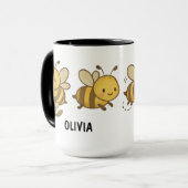 Hand Drawn Bumble Bees Custom Cute Tasse (Vorderseite Links)