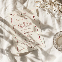 Hand Drawn Burgundy Bridal Brunch