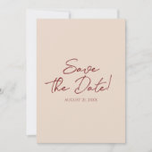 Hand Drawn Burgundy Deep Red Floral Garden Wedding Save The Date (Vorderseite)