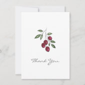 Hand Drawn Burgundy Red Berries Dankeskarte (Vorderseite)