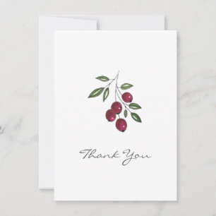 Hand Drawn Burgundy Red Berries Dankeskarte